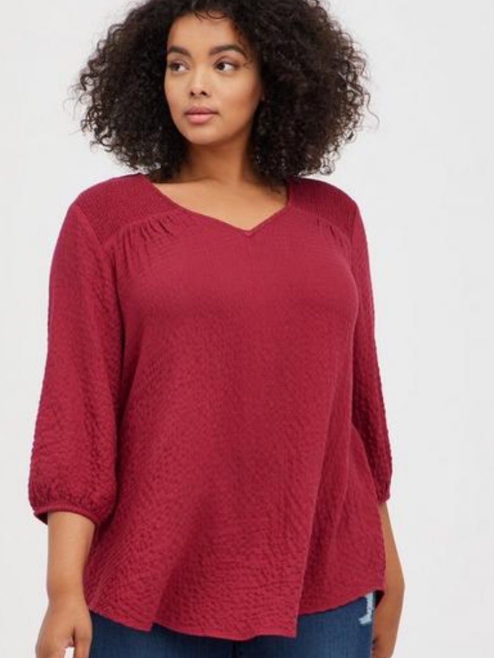 Torrid maroon tunic v- neckline top size 0.large (12)